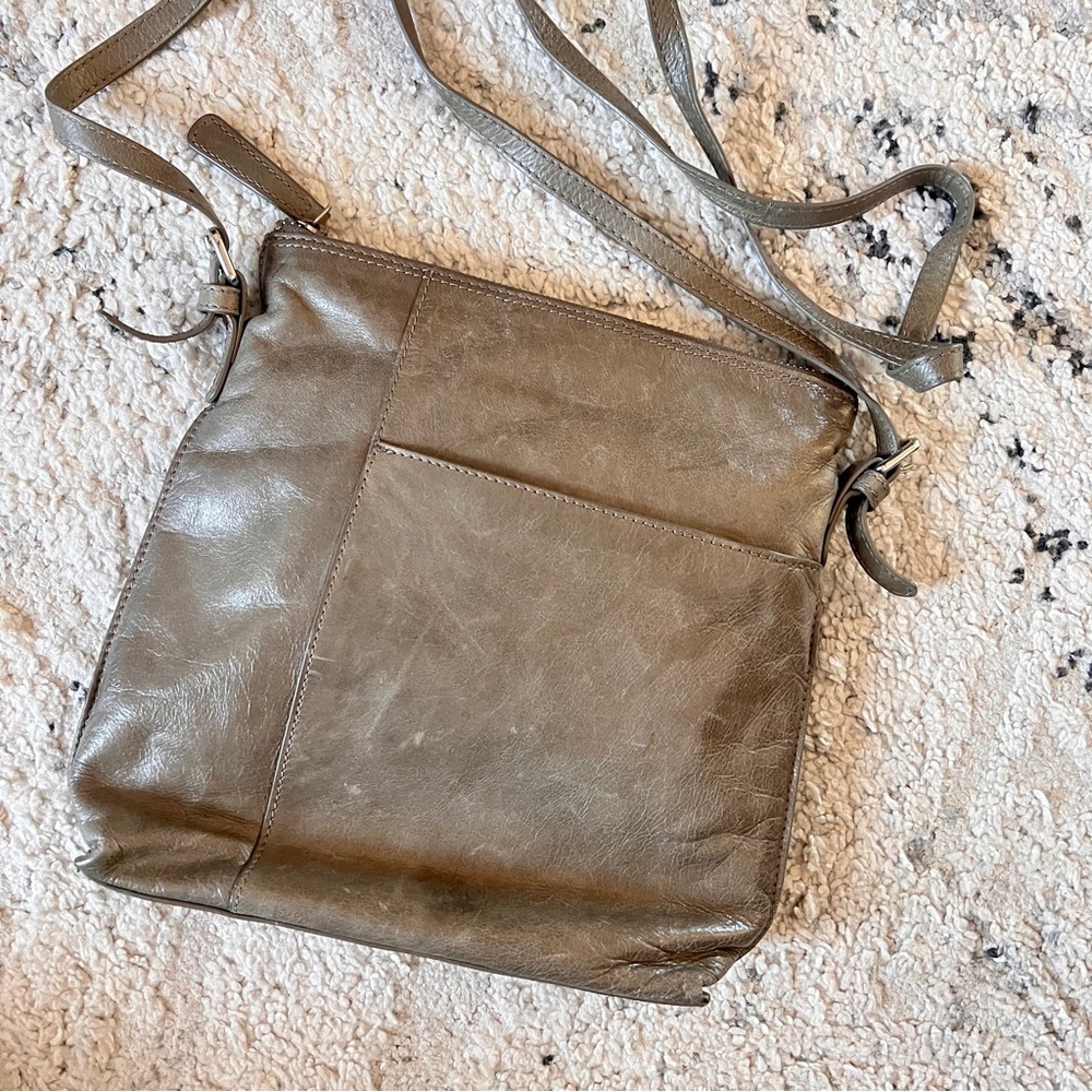 HOBO Silver Leather Bag with Floral Lining